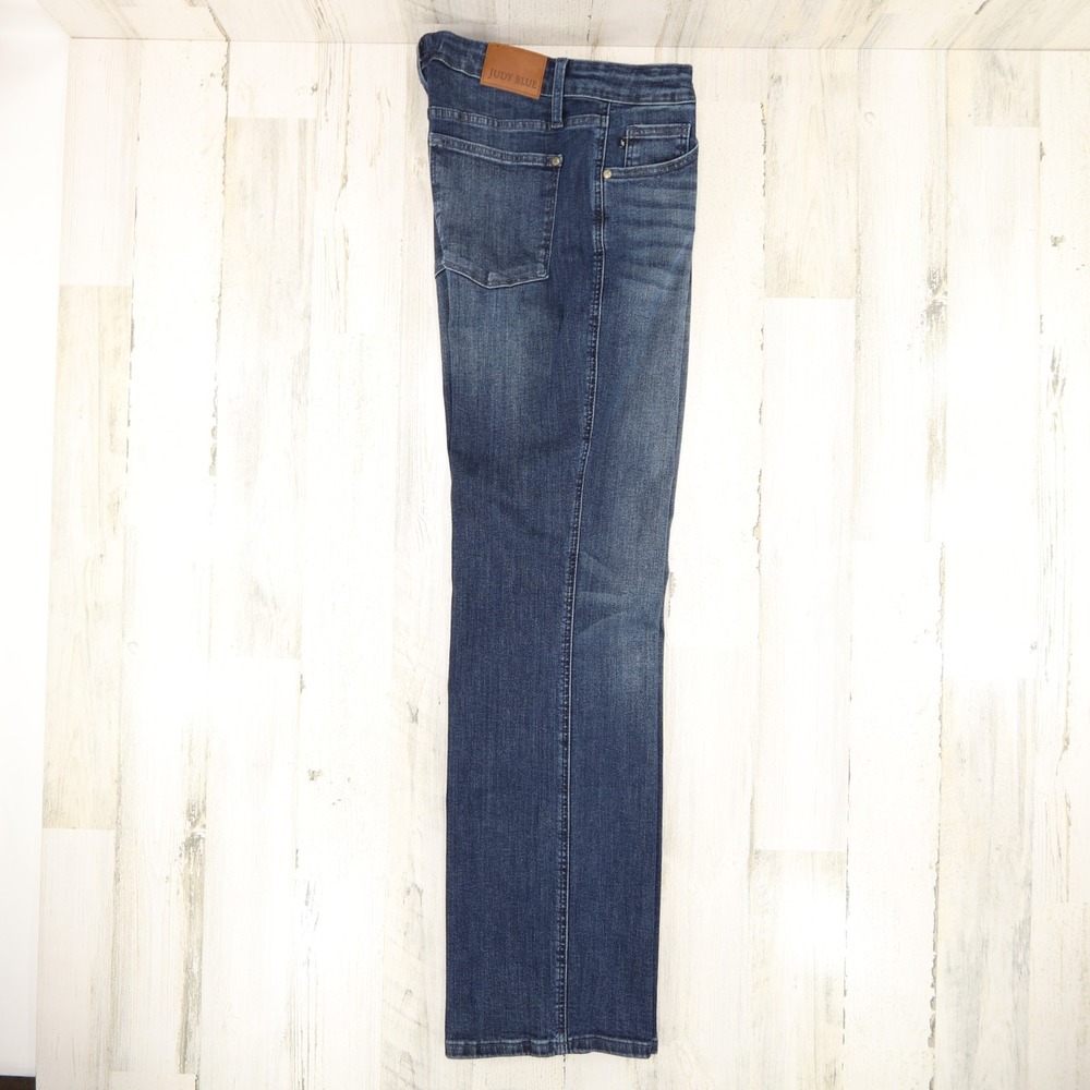 Judy Blue Jeans Womens 15 Mid Rise Tummy Control Straight Leg Stretch Denim - Picture 2 of 16